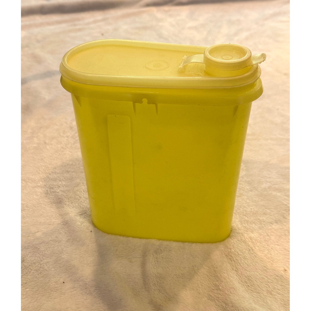 Vintage Tupperware Modular Mate Oval Yellow Container with Pour Spout Lid